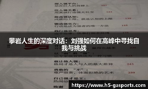 攀岩人生的深度对话：刘强如何在高峰中寻找自我与挑战